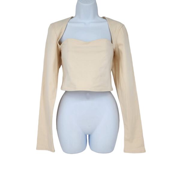 Lovers + Friends Tops - Lovers + Friends Sweetheart Neckline Cropped Long Sleeve Blouse Size Small
